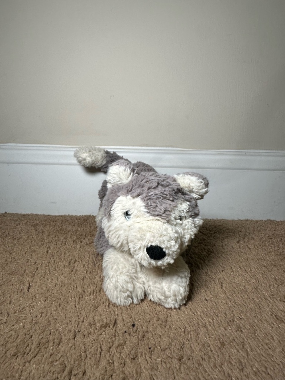 Jellycat Little Hudson Husky Plush 12" Retired Gray & White Dog Stuffed Animal